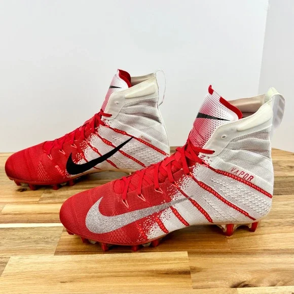Nike Vapor Untouchable Pro 3 Football Cleats Red White High Top‎ Size 12